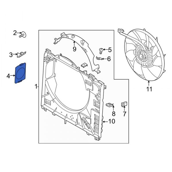 Engine Cooling Fan Shroud Cap