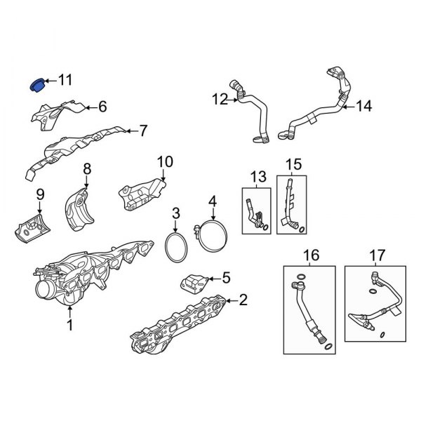 Turbocharger Mount Heat Shield Clip