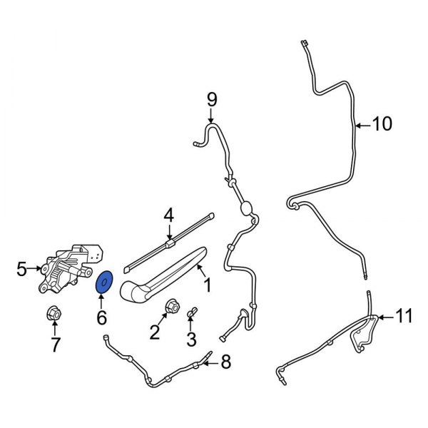 Back Glass Wiper Motor Seal