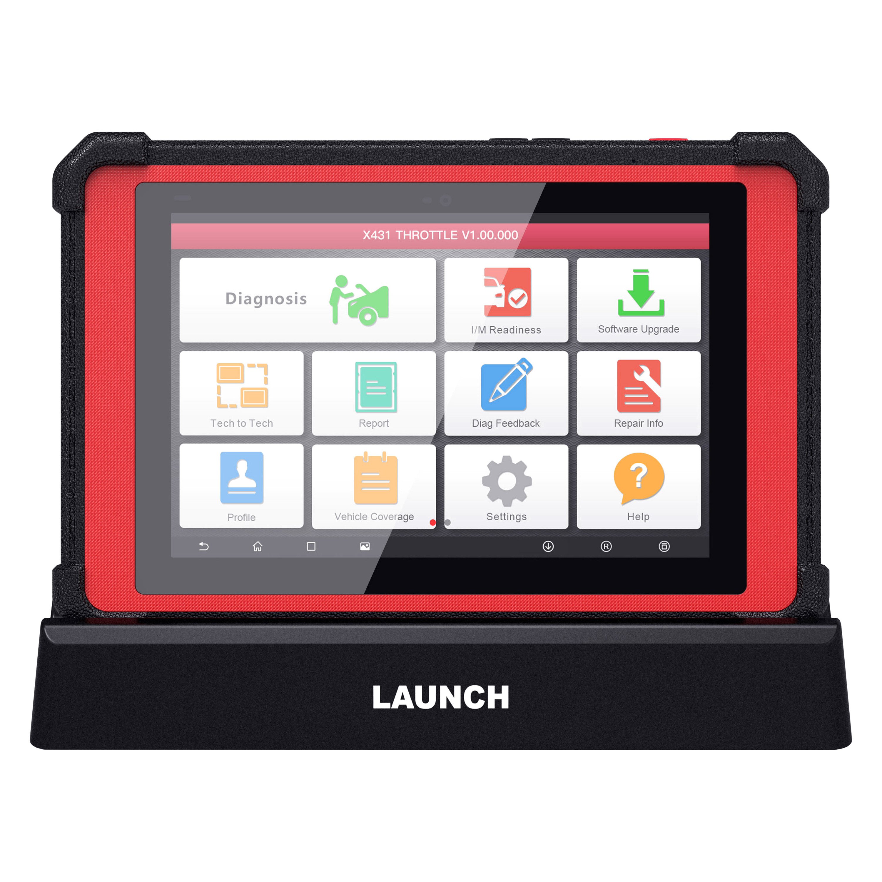 Launch Tech® 301180595 - X-431 Throttle Scan Tool Tablet with Dock