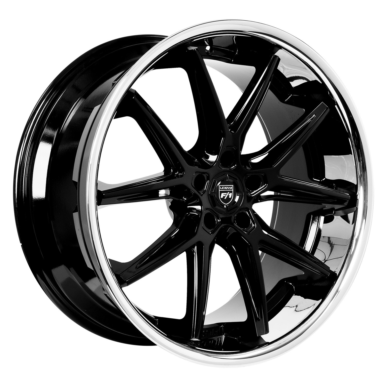 LEXANI® CIRCUIT Wheels - Gloss Black with SS Chrome Lip Rims