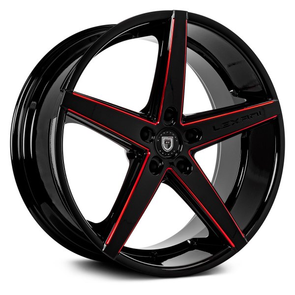LEXANI® - R-FOUR Gloss Black with Red Tinted CNC Grooves