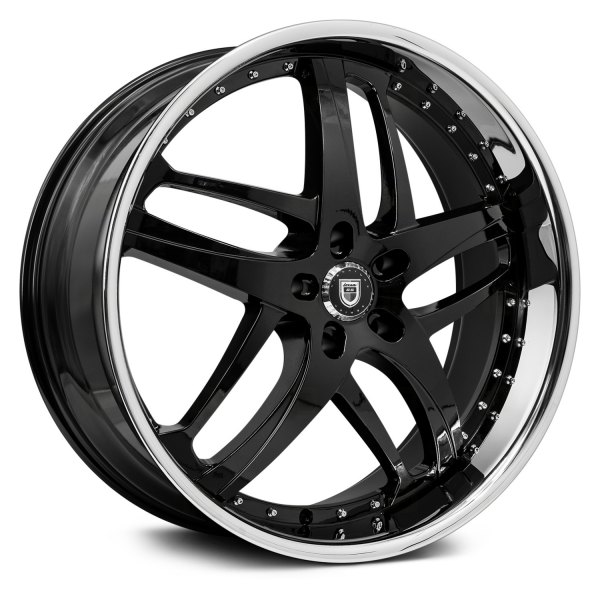 LEXANI® SOLAR Wheels - Gloss Black with SS Chrome Lip Rims