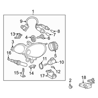 Lexus OE - Front Lamps - Headlamp Components (Canada Only, With High Intensity Discharge Lamps)