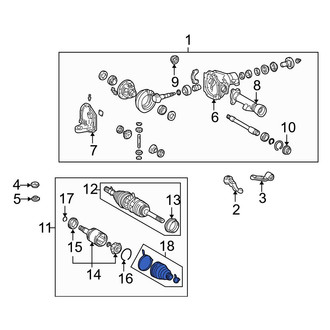 Lexus OE - Front Right Outer CV Joint Boot Kit