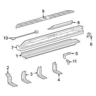 Lexus OE - Pillars, Rocker & Floor - Exterior Trim (Running Board, With Lamp)