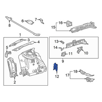 Lexus OE - Front Left Radiator Mount Bracket