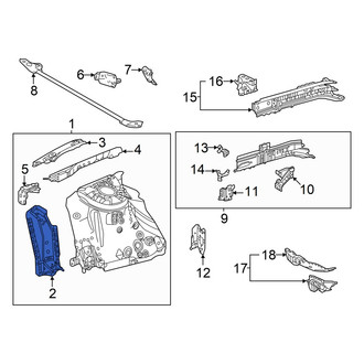 Lexus OE - Front Right Fender Apron Extension