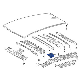 Lexus OE - Left Roof Side Rail Reinforcement