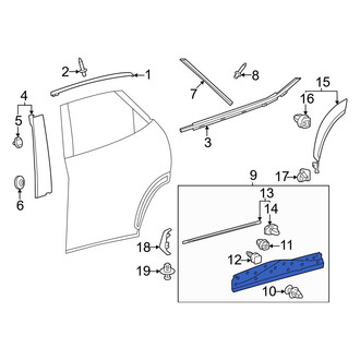Lexus OE - Rear Left Lower Door Molding