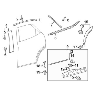 Lexus OE - Rear Door - Exterior Trim