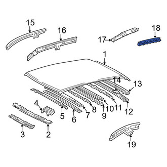 Lexus OE - Rear Right Roof Side Rail