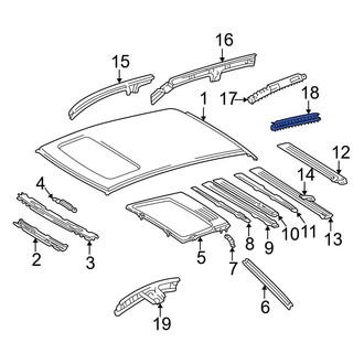 Lexus OE - Rear Left Roof Side Rail