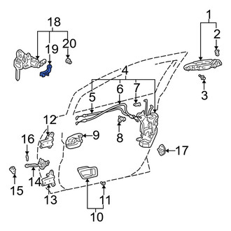 Lexus OE - Left Exterior Door Handle Base Clip