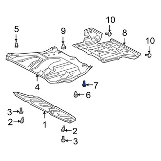 Lexus OE - Center Radiator Support Splash Shield Bolt