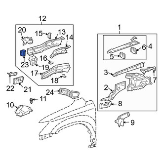 Lexus OE - Front Right Bumper Impact Bar Bracket
