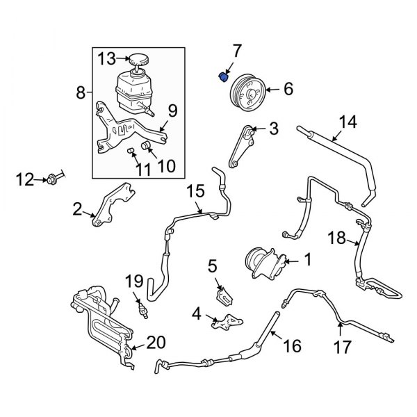 Power Steering Pump Pulley Nut