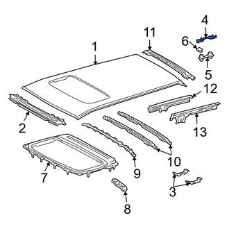 Lexus OE - Front Roof Luggage Carrier Side Rail Bracket