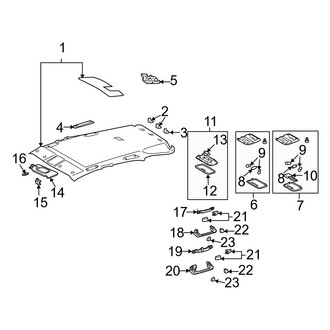 Lexus OE - Roof - Interior Trim (With Multi-Panel Sunroof)