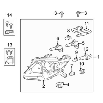 Lexus OE - Front Lamps - Headlamp Components (Canada Built, W/O High Intensity Discharge)