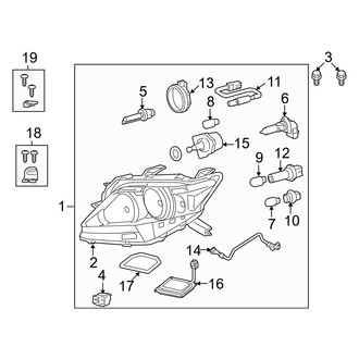 Lexus OE - Front Lamps - Headlamp Components (Canada Built, With High Intensity Discharge)