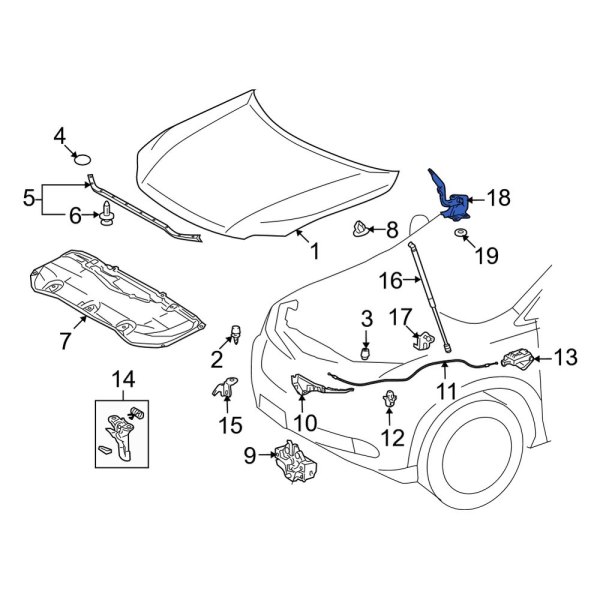 Lexus OE 5341048090 Front Right Hood Hinge