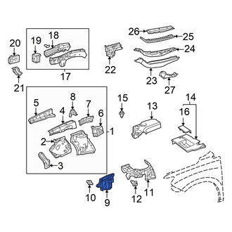 Lexus OE - Right Fender Apron Seal