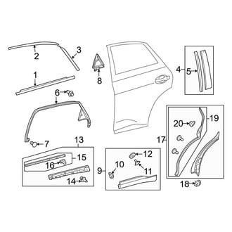 Lexus OE - Rear Door - Exterior Trim