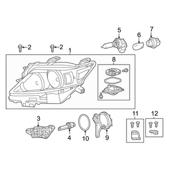 Lexus OE - Front Lamps - Headlamp Components (Canada Built, With High Intensity Discharge)