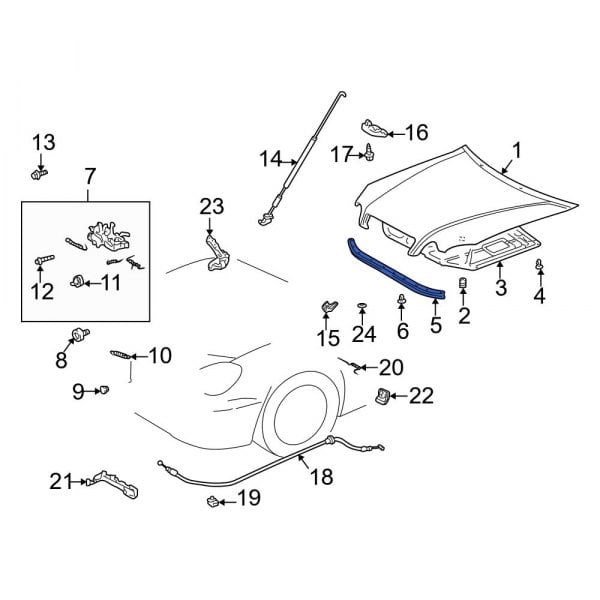 Lexus OE 5338153011 - Hood Seal