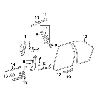 Lexus OE - Pillars, Rocker & Floor - Interior Trim (Sedan)