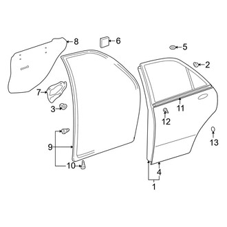 Lexus OE - Rear Door - Door & Components