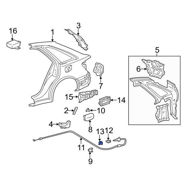 Fuel Filler Door Release Cable Clip