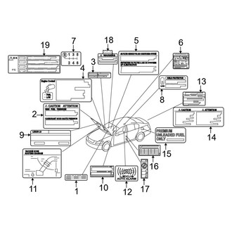 Lexus OE - Information Labels - Labels (Sedan)