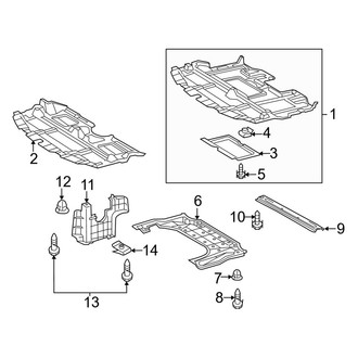 Lexus OE - Radiator Support - Splash Shields (Base)