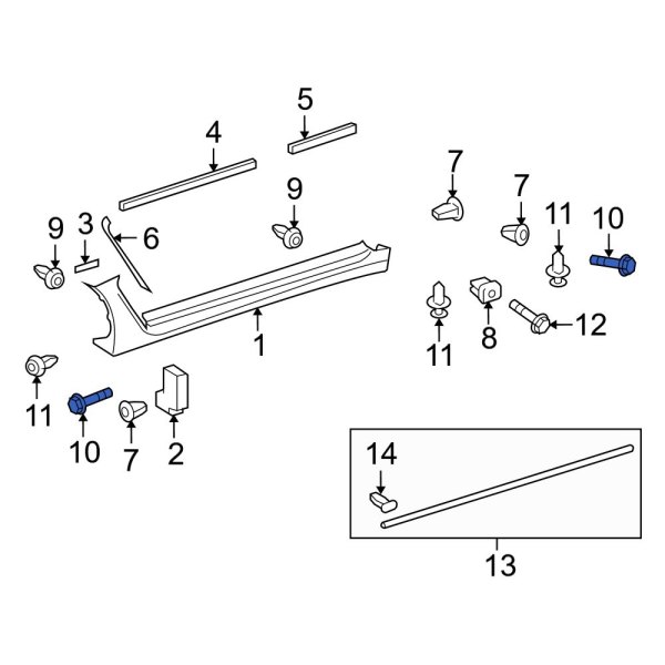 Rocker Panel Molding Bolt