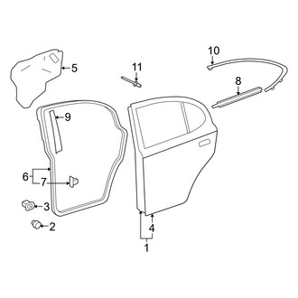 Lexus OE - Rear Door - Door & Components (Sedan)