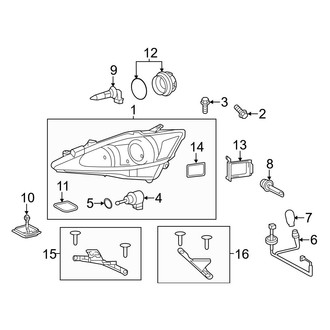 Lexus OE - Front Lamps - Combination Lamps (With HID), (Base)