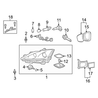 Lexus OE - Front Lamps - Combination Lamps (With HID Lamps), (Convertible)