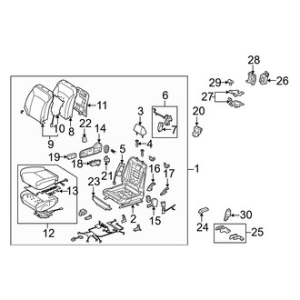 Lexus OE - Seats & Tracks - Front Seat Components (Passenger Seat), (Convertible)