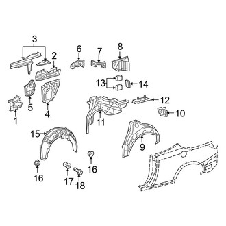 Lexus OE - Quarter Panel - Inner Structure (Convertible)