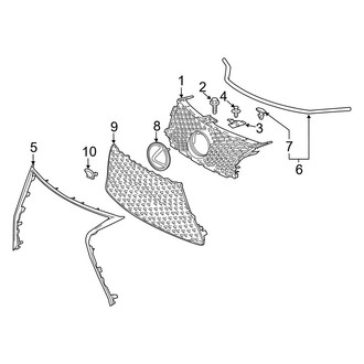 Lexus OE - Front Bumper & Grille - Grille & Components