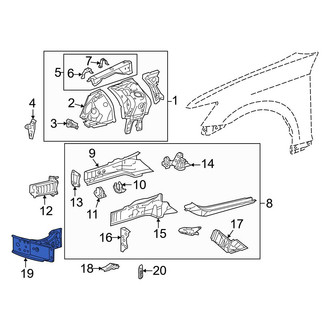 Lexus OE - Front Left Bumper Impact Bar Bracket