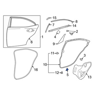 Lexus OE - Rear Door Shell Seal