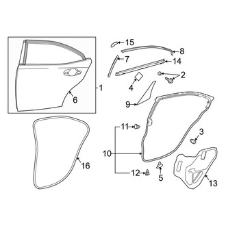 Lexus OE - Rear Door - Door & Components
