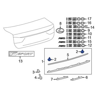 Lexus OE - Trunk Lid Applique Clip