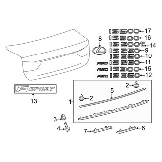 Lexus OE - Trunk Lid - Exterior Trim