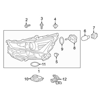 Lexus OE - Front Lamps - Headlamp Components (W/O Adaptive Suspension, W/O LED High Beam)