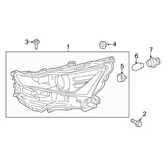 Lexus OE - Front Lamps - Headlamp Components (With Adaptive Suspension, W/O LED High Beam)
