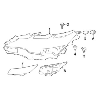 Lexus OE - Front Lamps - Headlamp Components (Japan Built Single Beam, W/O Leveling)